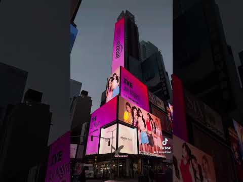 IVE 아이브 x Saweetie All Night 뉴욕 타임스퀘어 광고 NY Times Square billboard ad 2024.01.22