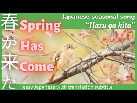 Japanese seasonal song "Haru ga Kita" (Spring Has Come) with translation subtitle