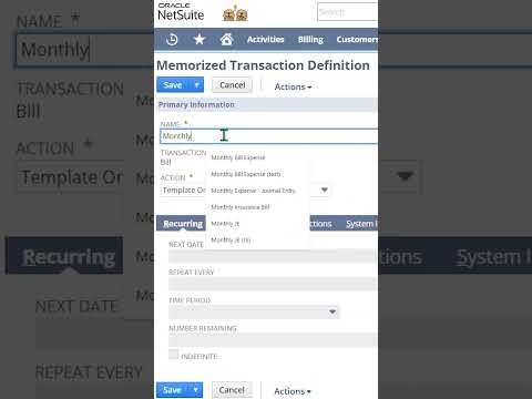 NetSuite Tip: How to Set Up Recurring Transactions