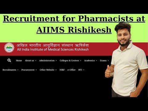 Pharmacist Jobs at AIIMS Rishikesh || pharmacist vacancy || NHM pharmacist vacancy 2024