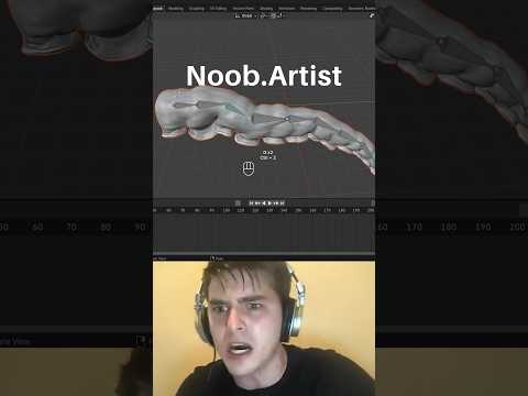 Noob vs Pro artist: animating tentacles #blendertutorial #blender #blendercommunity #blender3d #b3d