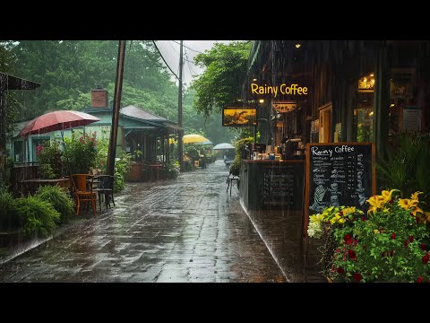 Heavy Rainfall on a Peaceful Café Path – Perfect ASMR for Stress Relief and Relaxation | Rainy Day