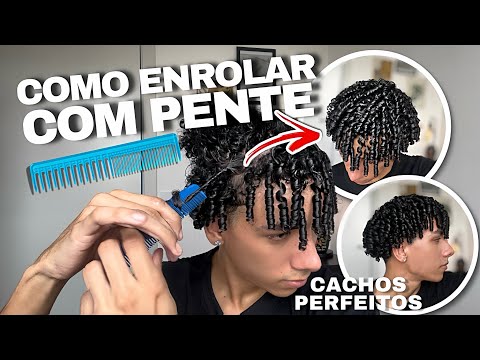 COMO ENROLAR O CABELO COM PENTE / enrolando cabelo masculino com pente 🪮