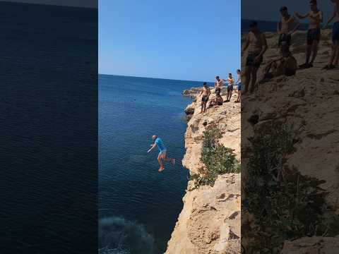 Ever jumped off a cliff like this one in Monastir, Tunisia? #shorts #diving #tunisia #monastir