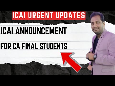 |ICAI Urgent Announcement🔥| ICAI Announcement For CA Final Students ✅️| Must Watch🌀|