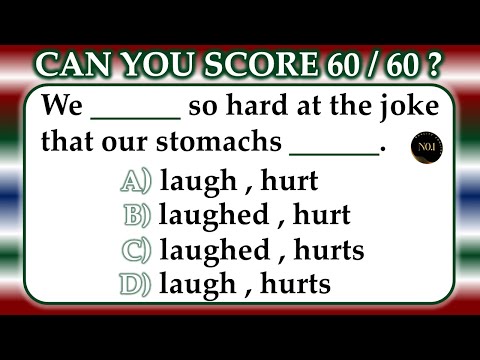 Test Your Grammar Skills: Can You Score 60/60? | English Grammar Tenses | No.1 Quality English