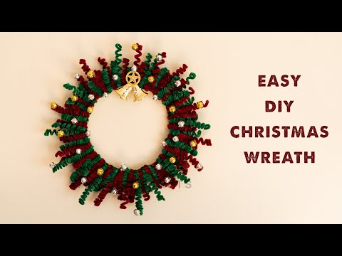 DIY Christmas Wreath | Easy DIY Chritsmas Wreath from Pipe Cleaners | Christmas Decorations