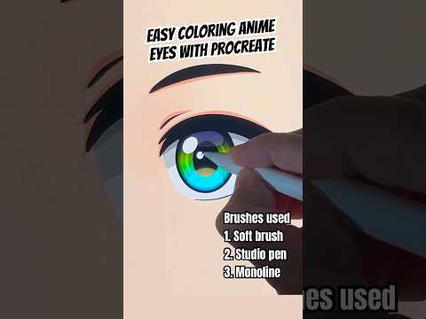 Easy Colouring ANIME Eyes method - Procreate #howtodraw #drawing #animeart