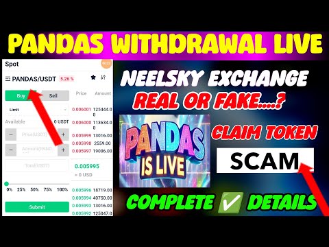 Pandas Airdrop today New Updated l Pandas Withdrawal Neelsky Exchange l  Pandas Token Sell Live