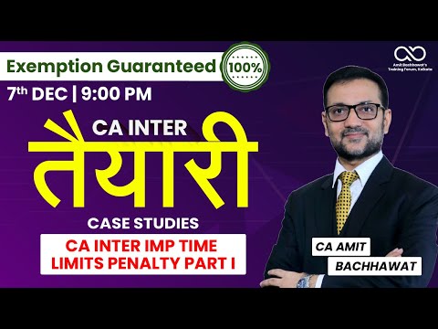 Lec 1: IMP Time Limits & Penalties (Part-1) | CA Inter TAYAARI Batch | JAN 25 | CA Amit Bachhawat