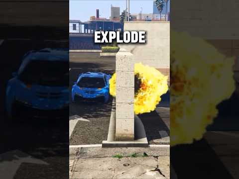 Can you explode a car while it’s behind a wall in GTA games? #shorts #gta #grandtheftauto #gaming