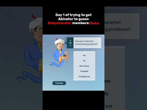 Day 1 of getting Akinator to guess Babymonster members || Ruka || #babymonster #ruka #batterup