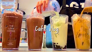 (Eng)💚🧋We also have pistachio bubble tea🧋💚/ cafe vlog / asmr