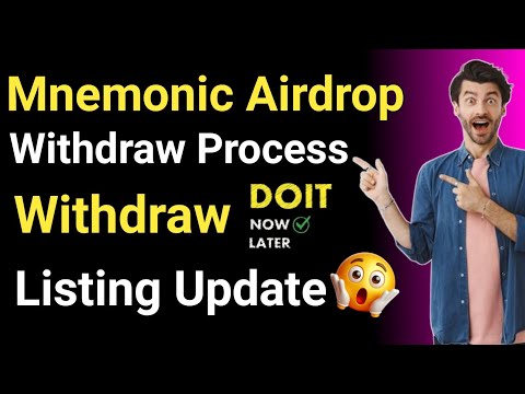 Mnemonics airdrop withdrawal || Mnemonics airdrop new update || Mnemonics airdrop withdraw process