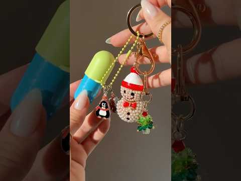 ASMR / Bubble Mint Lip Balm + Holiday Charms / Christmas Decoration Key Chain ⛄️