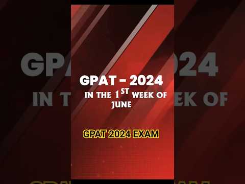 GPAT 2024 EXAM DATE #pharmacist #pharmacy #gpat2025 #niperexam #shorts #viral #trending #ytshorts