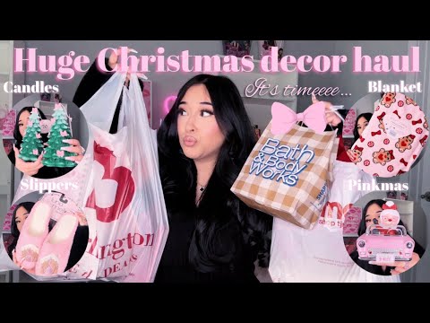 HUGE CHRISTMAS DECOR HAUL 2024 | it’s timeeeeee!! ( Burlington, Tj maxx, Ross, BBW, etc.) 🎀🎄