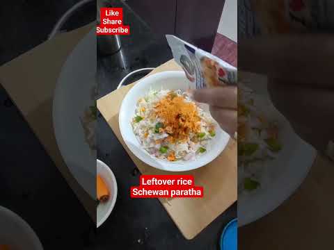 leftover rice paratha l schezwan paratha recipe l #schezwanparatha #viral #youtubeshorts #shorts