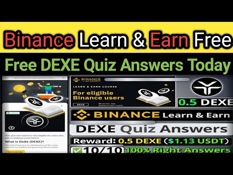 Binance Learn & Earn Free DEXE Quiz Answers Today | Binance DEXE Quiz Answers | What is DEXE | DEXE