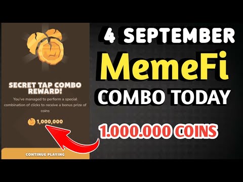 MEMEFI SECRET COMBO TODAY 4 SEPTEMBER 2024 | MEMEFI DAILY COMBO | MEMEFI COMBO TODAY | MEMEFI COMBO