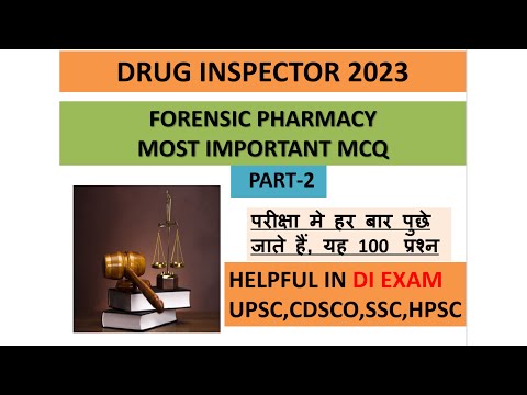 Drugs Inspector previous year question forensic pharmacy 2023