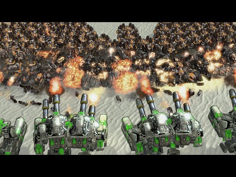 200 Thors vs 6 Odins, battle of the mechs