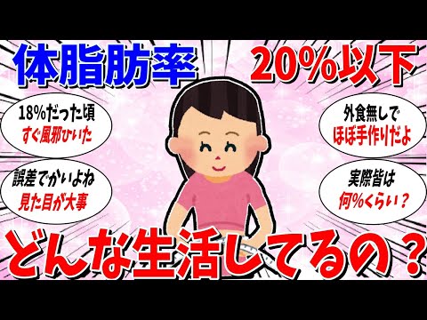 【ガルちゃん 有益トピ】体脂肪率が21％以下の人の生活