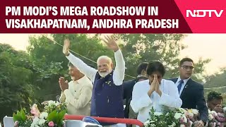 PM Modi In Visakhapatnam | PM Modi's Mega Roadshow In Visakhapatnam, Andhra Pradesh