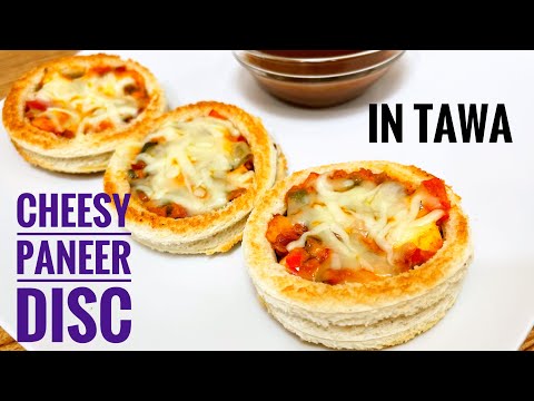 Cheesy Paneer Tikka Disc in tawa | Tea Time Snacks Recipe | No Oven Recipe |