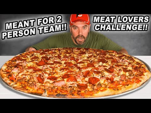 This 24-Inch “Carnivore” Meat Lovers Pizza Challenge Is Meant for 2-Person Teams!!