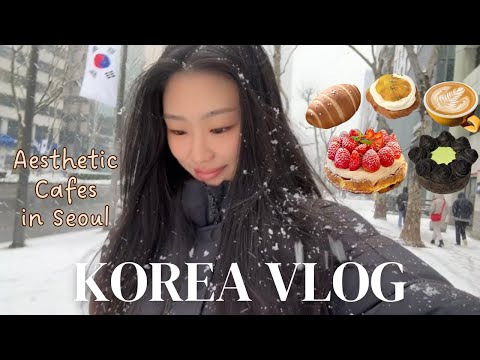 Korea vlog 🍰 Winter in Seoul, Cafe Hopping, Seongsu-dong, Snowing in Korea