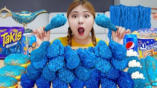 ASMR MUKBANG BLUE TAKIS CHICKEN FIRE NOODLES EATING SOUND by HIU 하이유