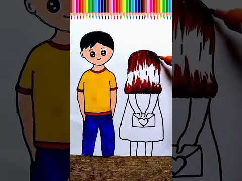 easy cute love couple drawing#shorts#couple#shortvideo#drawing#viralshorts#short #easyartwithbiplab