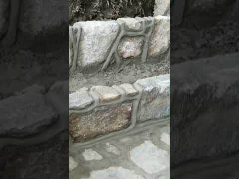 rock wall with steps #project #homeimprovement