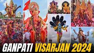 Mumbai's Best Ganpati Visarjan at Girgaon Chowpatty 2024 |  Biggest Ganpati Visarjan in Mumbai