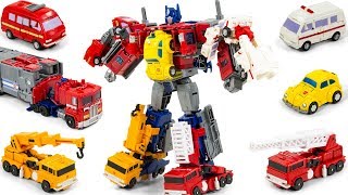 Transformers Bumblebee Ironhide Ratchet Optimus Prime Grapple Inferno Combine(?) Vehicle Robot Toys