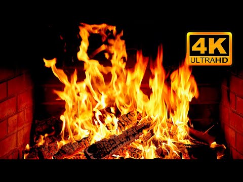 🔥 Cozy Fireplace 4K (12 HOURS). Fireplace with Crackling Fire Sounds. Fireplace Ambience