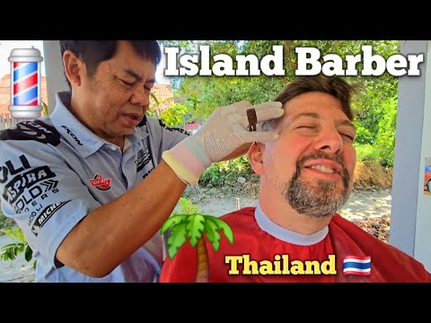 💈ISLAND BARBER  🏝 HAIRCUT PRECISION will RELAX YOU & MAKE YOU SLEEPY 😴 (ASMR) Koh Samed, Thailand 🇹🇭