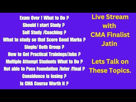 CMA FINAL EXAM JUNE 2024 Over | Live Q & A , All CMA Students Ask Any Thing #live #livestream #viral