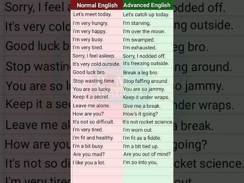 Normal English vs Advanced English | Daily use english sentences | english basic to advanced #shorts