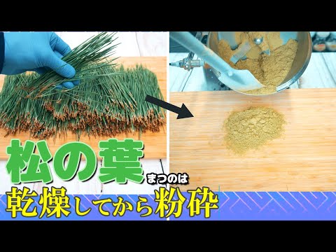 【製品テスト動画】松の葉を乾燥してから砕くとこうなります