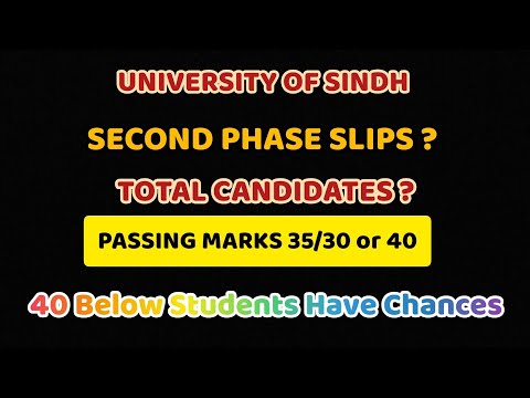 SINDH UNIVERSITY PASSING MARKS/ 30/35/40 / HOW TO DOWNLOAD SLIP