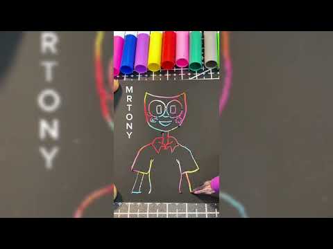 How to draw Gangle from The Amazing Digital Circus easy step by step with rainbow scratch #gangle