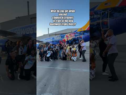 Southwest Airlines Trolls livery unveiling party #southwestairlines #trollsbandtogether #livery