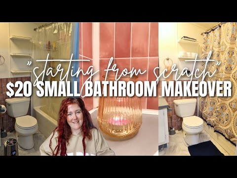 $20 SMALL BATHROOM MAKEOVER | STARTING FROM SCRATCH | KIMI COPE 2024