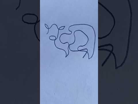 How to draw cow 🐄 one line drawing