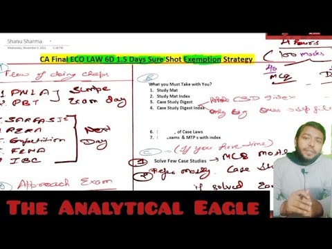 Economic Law (6D)1.5 days Exemption Strategy || CA Final Nov22 Exams