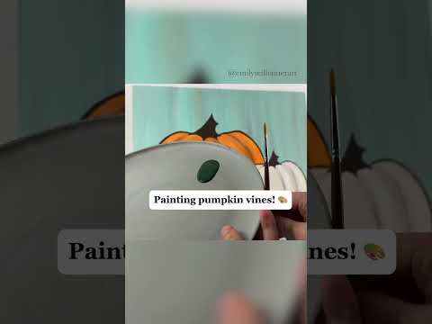 [clip] Painting vines on the pumpkins 🎨🎃 #pumpkinseason #easypainting #paintingideas #tutorials