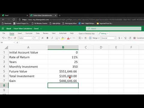 FV Future Value Function in Excel to Estimate Future Account Value with Initial Investment