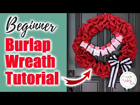 EASY Burlap Wreath With Accent Ribbon | Valentine's Day Craft